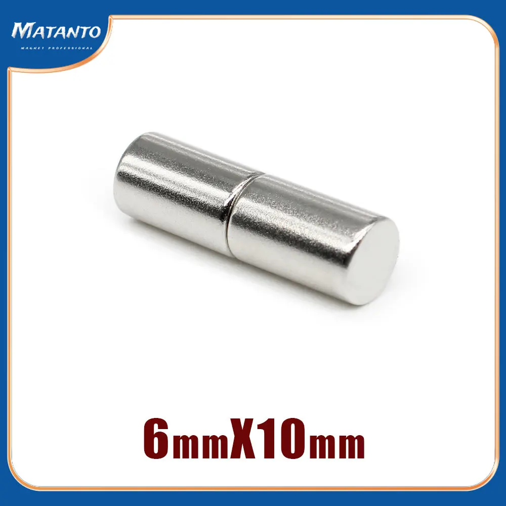 10/20/50/100/150/200PCS 6x10 Strong Powerful Magnets N35 Small Round Magnet 6x10mm Thinck Disc Rare Earth Neodymium  Magnet 6*10