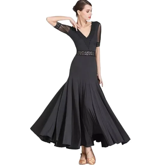 Vestido de competición de baile de salón para mujer, vestidos de vals de salón, ropa de Baile Estándar, S9056, 2024