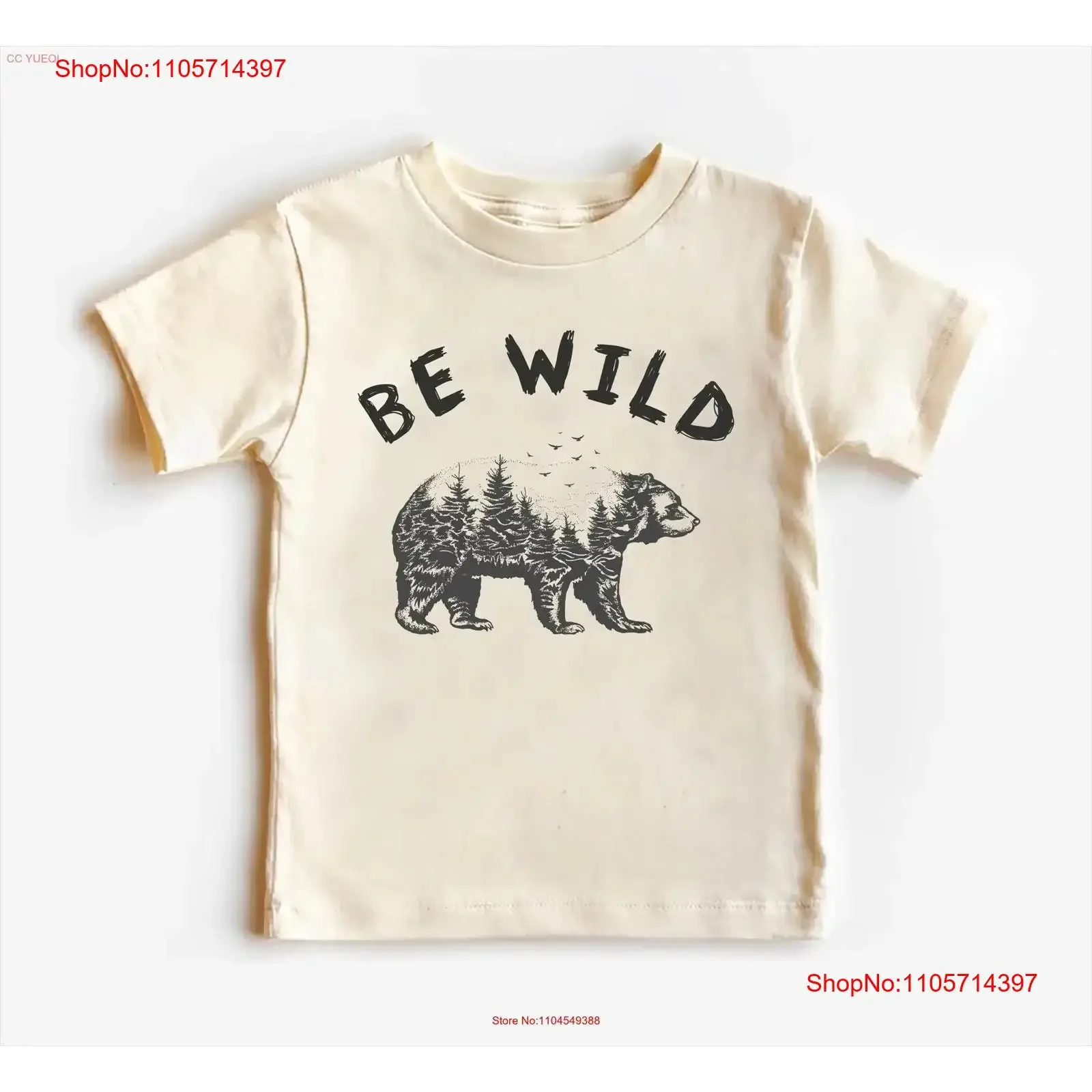 Be Wild Baby T Shirt Bodysuit Toddler SweaT Adventure Bear Crew Neck Outfit Cute Shower Outdoor Camping Clothes vintage Washed