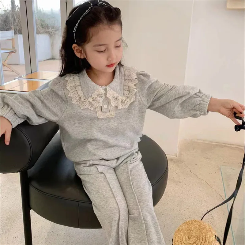 

Girls' Outfit Set Spring and Autumn New Fashionable Children's Sweatshirt Stylish Autumn Baby Girl Two-Piece Set