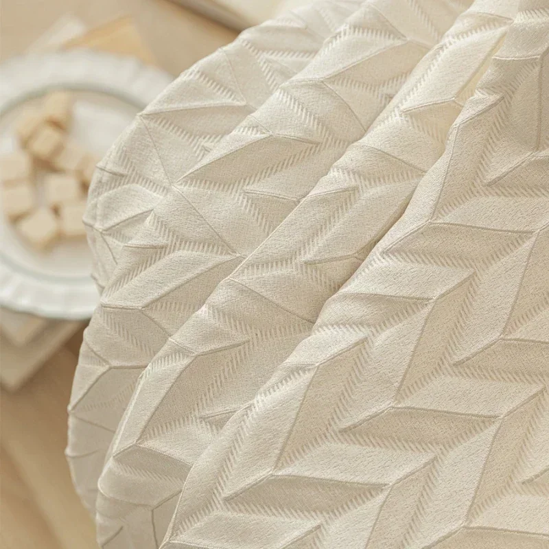 

French High Precision Relief Texture Window Curtains For Living Room Bedroom Dining Luxury Solid Color Custom Size Shutter Decor