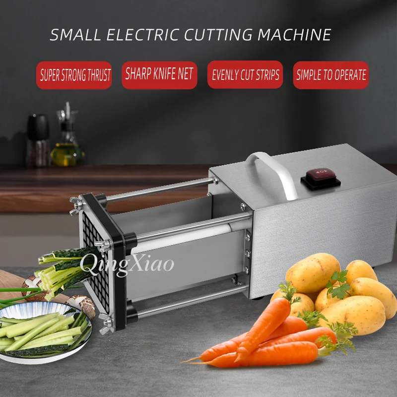 Multifunctional Electric Stainless Steel Strip Cutter Potato Fries Making Tool Cucumber Yam Cutting Device Household Commercial