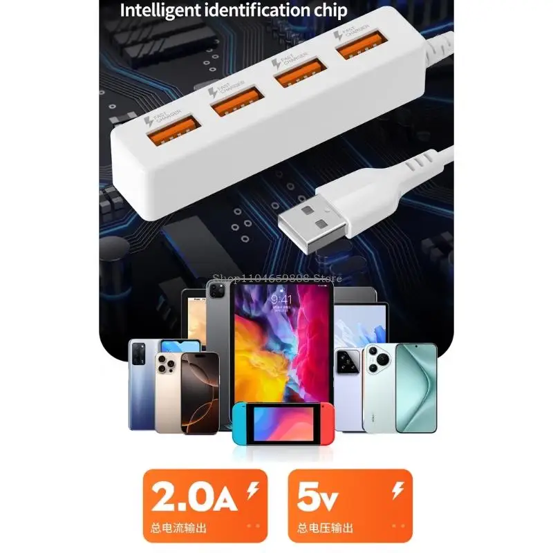 4 в 1 USB2.0 Cable Cable USB Power Splitt