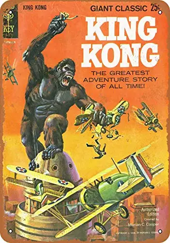 Metallschild im King Kong Comic-Vintage-Look 1968
