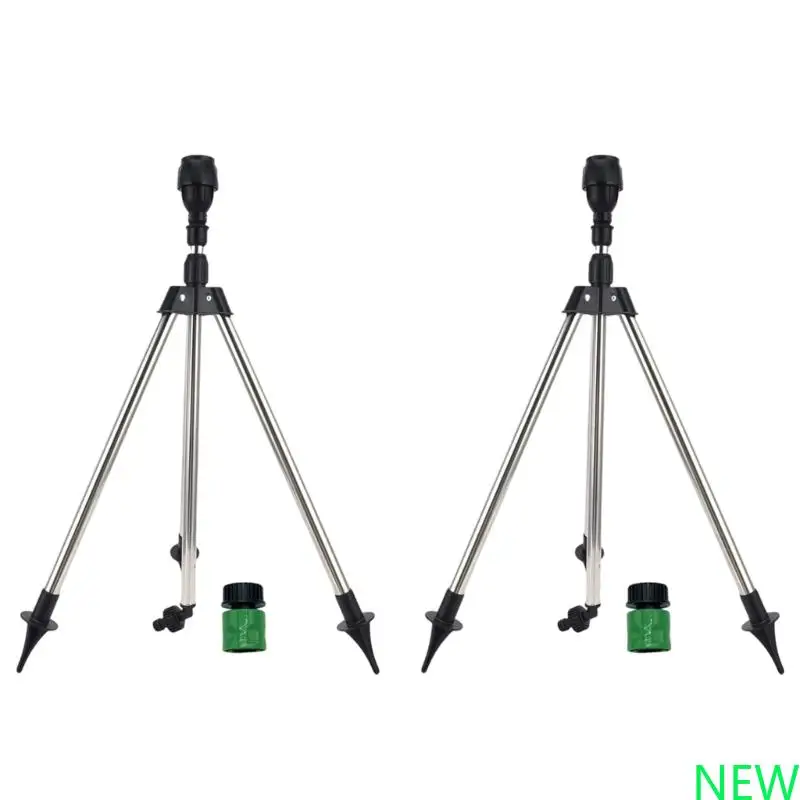 

2Pcs 360 Rotary Irrigation Sprinkler Head with Tripod Telescopic Support
