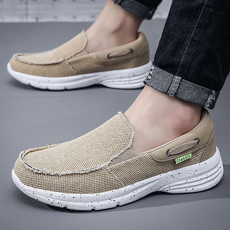 2023 Summer Men Casual Shoes Comfortable Loafers Outdoor Lightweight Sneakers Fashion Men Canvas Shoes Vulcanized Shoes Big Size