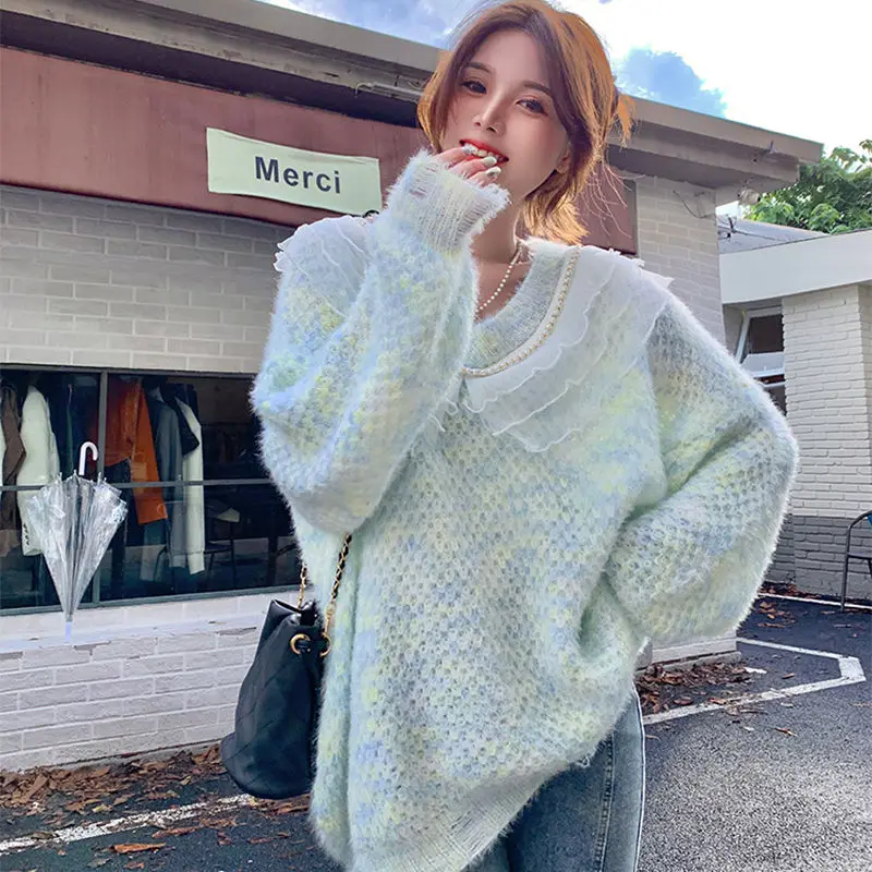 

Sweaters Jumpers Pullovers Women Coffee Vintage Top Fitness Solid BF Y2K Business Meeting Professional Modern Simple Autumn Warm