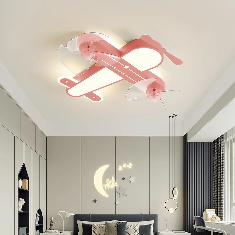 Modern Airplane Ceiling Light Ceiling Fan With Light For Kids Room Bedroom Baby Room Decoration Children\'s Room Lamp Fixtures