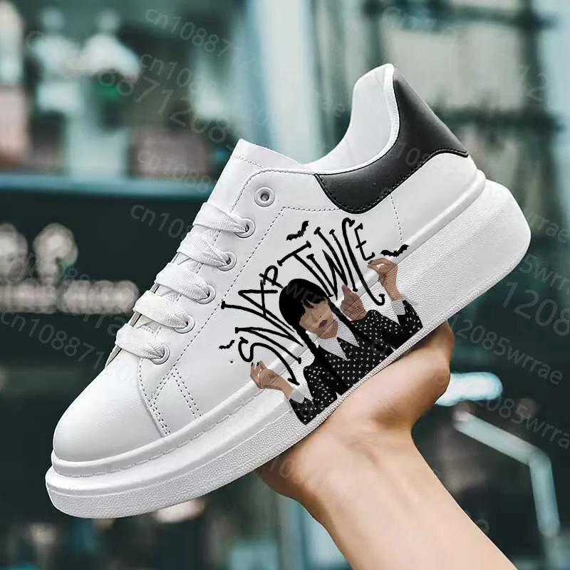 

Christmas Cool Wednesday Printing Adult shoes man woman PU leather durable breathable Shoes Gift