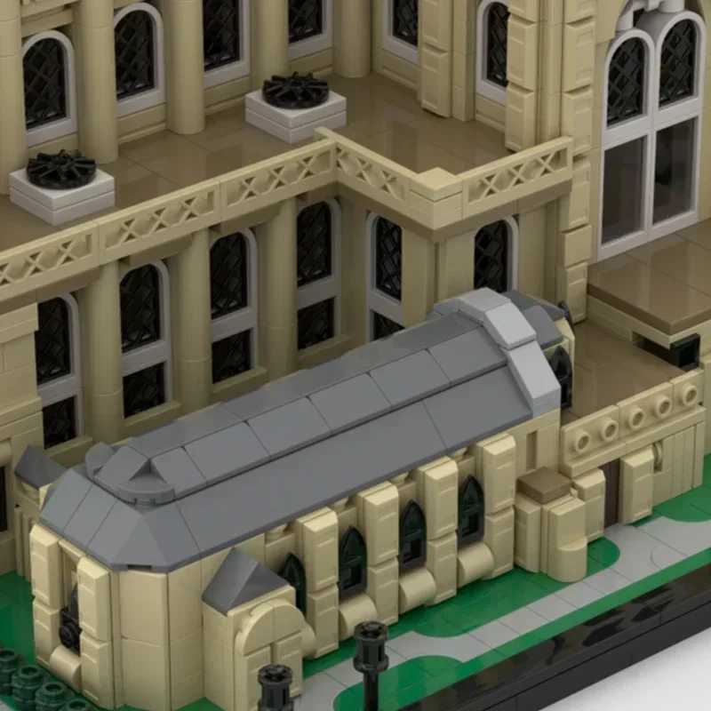 Modelo de vista de rua moc tijolo de construção a bela igreja de nova york tecnologia modular presente feriado montar crianças brinquedo terno