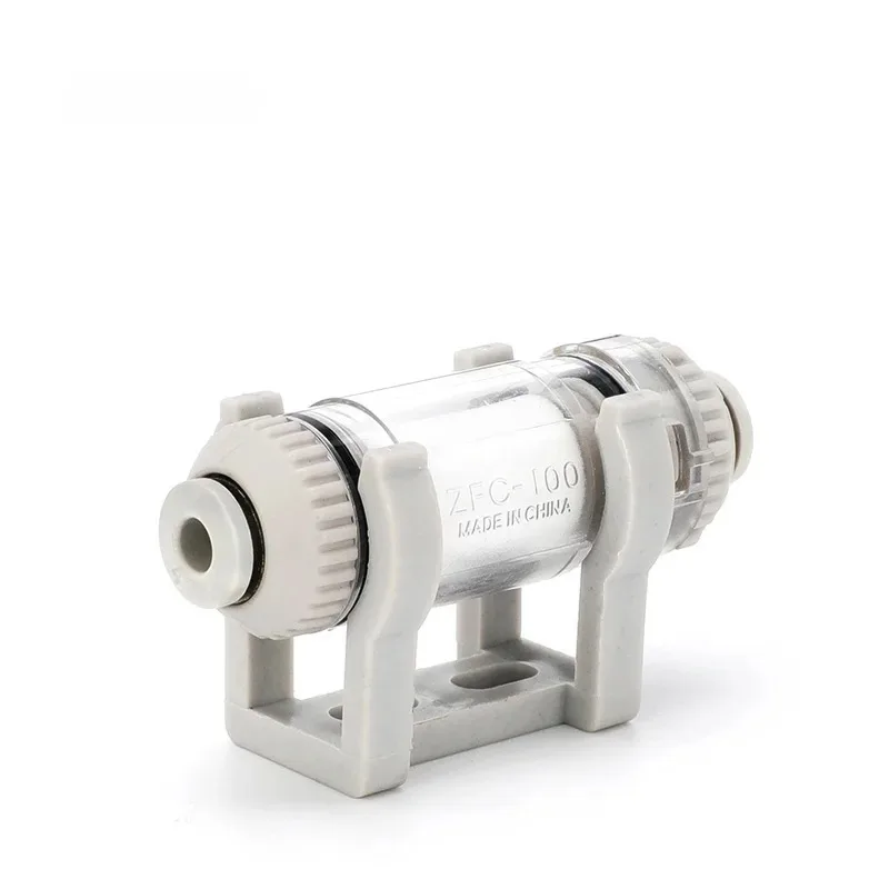 ZFC100-06B ZFC200-08B Inline Vacuum Filter, Push-In Pneumatic Fitting Mini Air Filter for Industrial Vacuum Automation Equipment