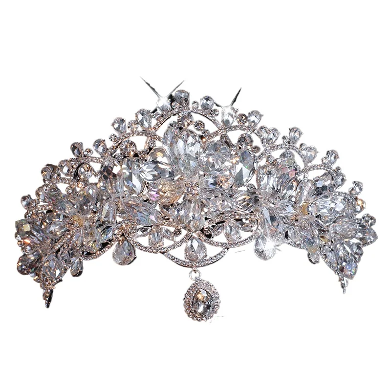 corona-diadema-da-sposa-strass-cristallo-leggero-lusso-industria-pesante-accessori-per-abiti-da-sposa-premium