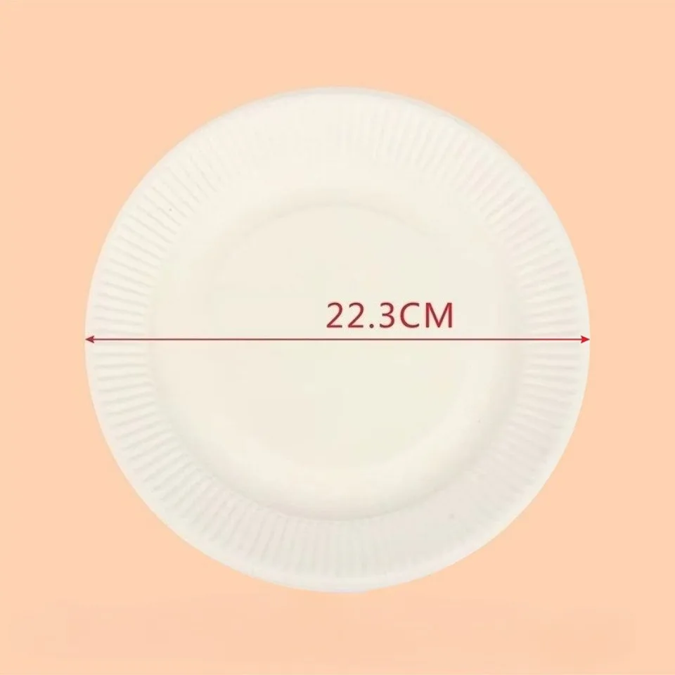 50 Stück Pappteller, Einweg-Partygeschirr, Knochenspuckplatte, Picknickplatte, Kinderzeichnung, DIY, weißer Karton, Decora – Detail 6