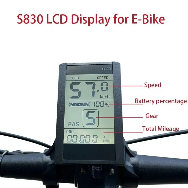 S830 Display LCD Kit di conversione EBike 48V Scooter elettrico misuratore di schermo verticale accessori