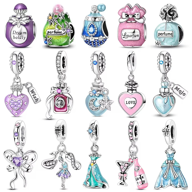 

2025 Hot Charm Beads 925 sterling silver Pendent Fairy Dress Dangle Fit Original Bangle Charm Bracelet DIY Women Jewelry
