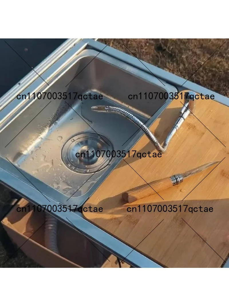 Outdoor Camping Table, Kitchen, Zebra Unit, Sink Module Combination, Faucet, Vegetable Washbasin