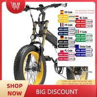 LANKELEISI X3000PLUS-UP Electric Bike 1000W Motor 48V17.5AH Full Suspension Folding Ebike 20*4.0 Inch Fat Tires Electric Bicycle