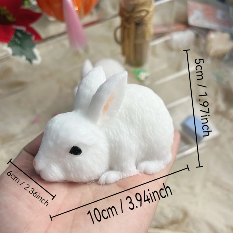 

Мягкая эластичная игрушка для замеса белого кролика — плюшевая мягкая игрушка для отдыха для молодежи и взрослых, пасхальный рождественский подарок на День святого Валентина,
