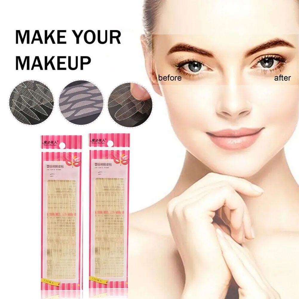 Double Eyelid Patch Thin Gauze Mesh Lace Stickers Invisible Double Fold Adhesive Free Eyelid Sticker Invisible Narrow Tape