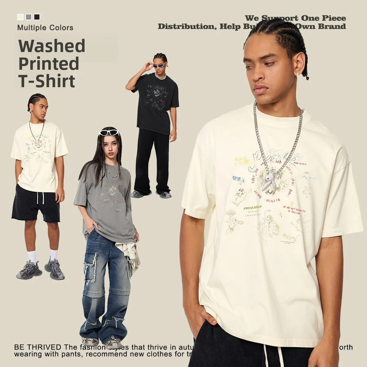 

Мужская хлопковая футболка с круглым вырезом и коротким рукавом, модная уличная одежда, винтажный принт, повседневный летний топ для мужчин