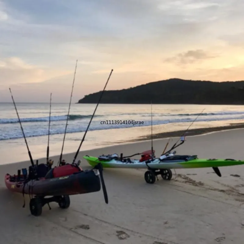 Kayak Trailer Canoe Beach Cart Portable Hand‑Pull Trolley for Transporting Kayak Canoe on Sand Terrain Boat Transport Carrier