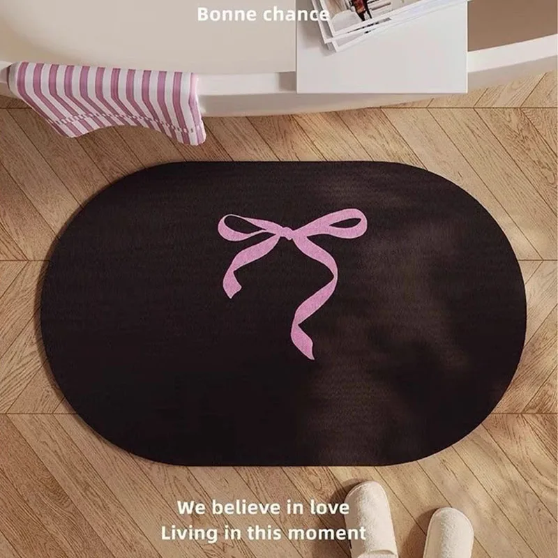 INS Bowknot ماصة حمام الحصير التجفيف السريع الحصير لحوض الاستحمام في الحمام مع عدم الانزلاق المطاط أسفل منصات القدم الصغيرة الحجم