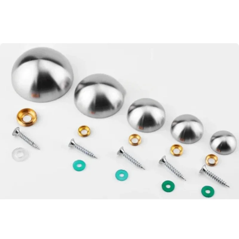 

4Pcs mirror nail 304 Stainless Steel Hemisphere Halfsphere Decorative Cap Screw Nail Mirror Glass Acrylic Advertising Sign