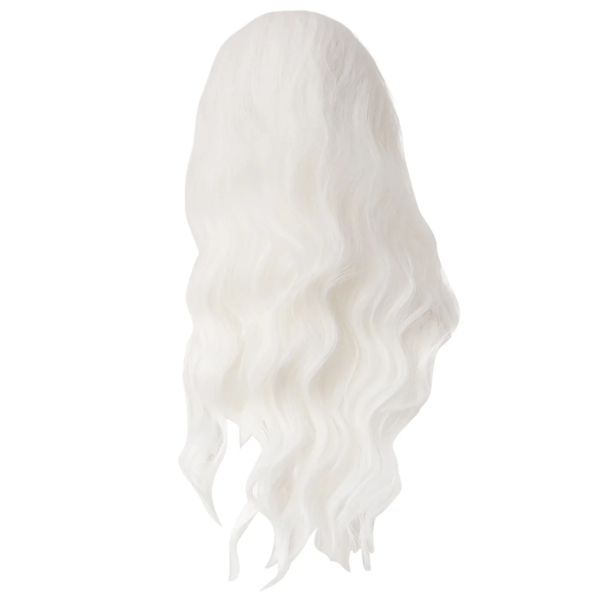 AB51 White Big Wavy Curly Wig Chemical Fiber Curly Hair High Temperature Wire Wig for Cosplay Daily Use