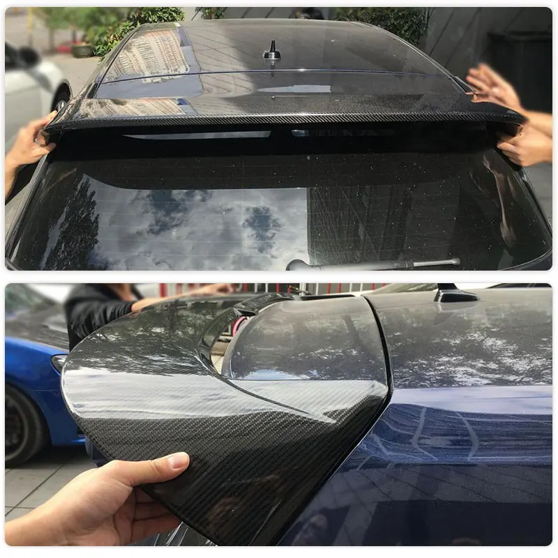 Car Rear Roof Spoiler Wings Carbon Fiber for VW Golf 7 MK7 GTI R 2014-2017 Non for Golf 7 Standard R Line Rear Spoiler Wing Lip