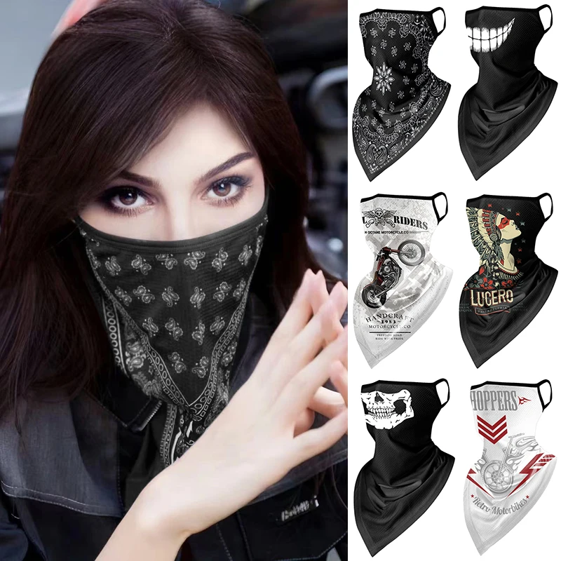 Sports outdoor mask ice silk motorcycle men's headscarf thin hip-hop half face ski anti-cold and warm neck scarf for women's sum