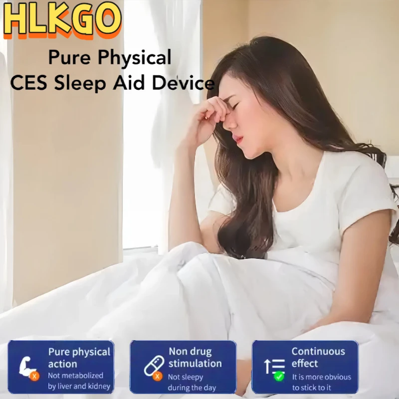 

Microcurrent CES Sleep Aid Device Handheld, Palm Pulse Massager and Ear Clip for Non-Drug Insomnia Stress Anxiety Treatment