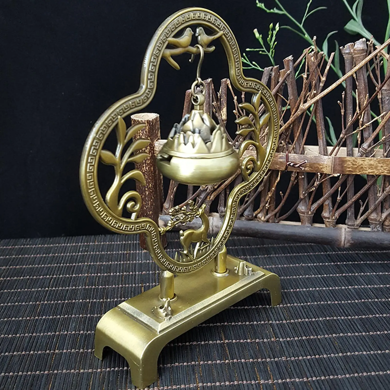 Hanging Furnace Incense Burner Decorative Bronze Holder for Home Porch Living Room Fireplace Diner