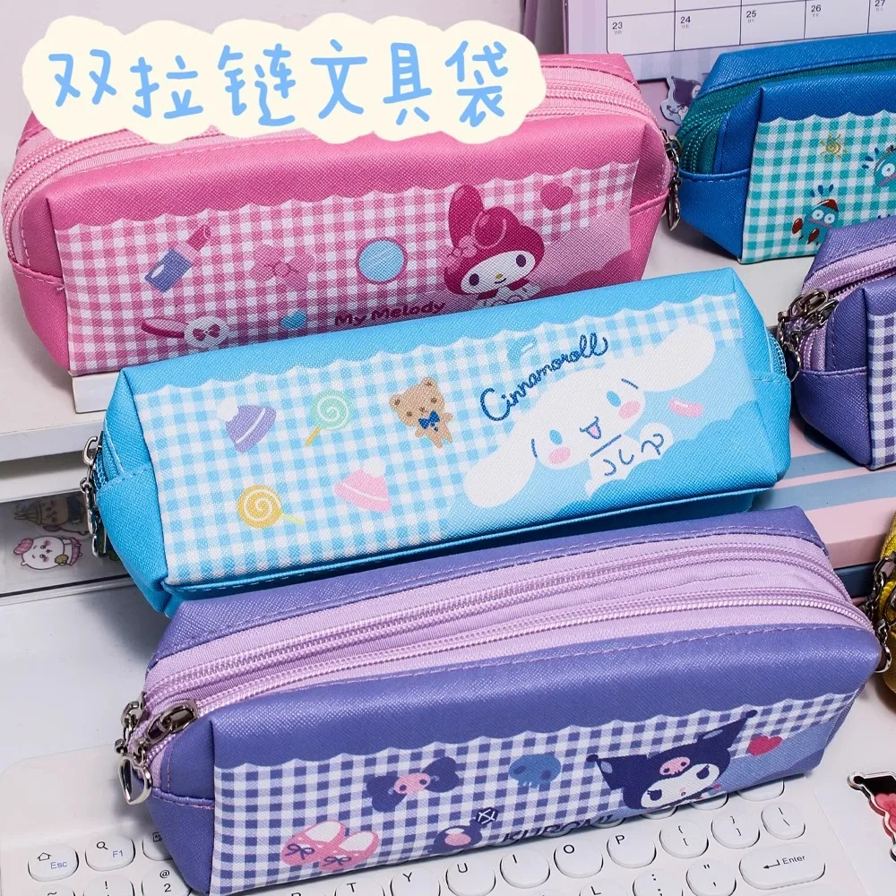 

Cute Sanrio Kuromi Pencil Case My Melody Cinnamoroll Cartoon Large Capacity Student Stationery Pen Case Pencil Storage Bag Gift