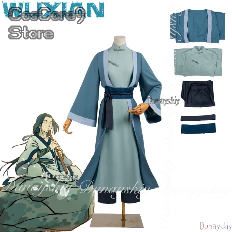 

Легенда об Hei II аниме Усянь косплей с длинным синим париком с синим платьем тренировочная форма косплей 코스프레 полный костюм