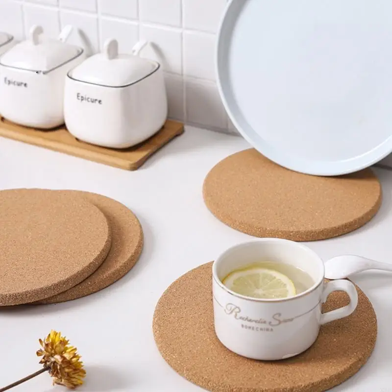 Multipurpose Wooden Trivet 19cm Diameter Heat Insulation Dining Table Mats X3UC