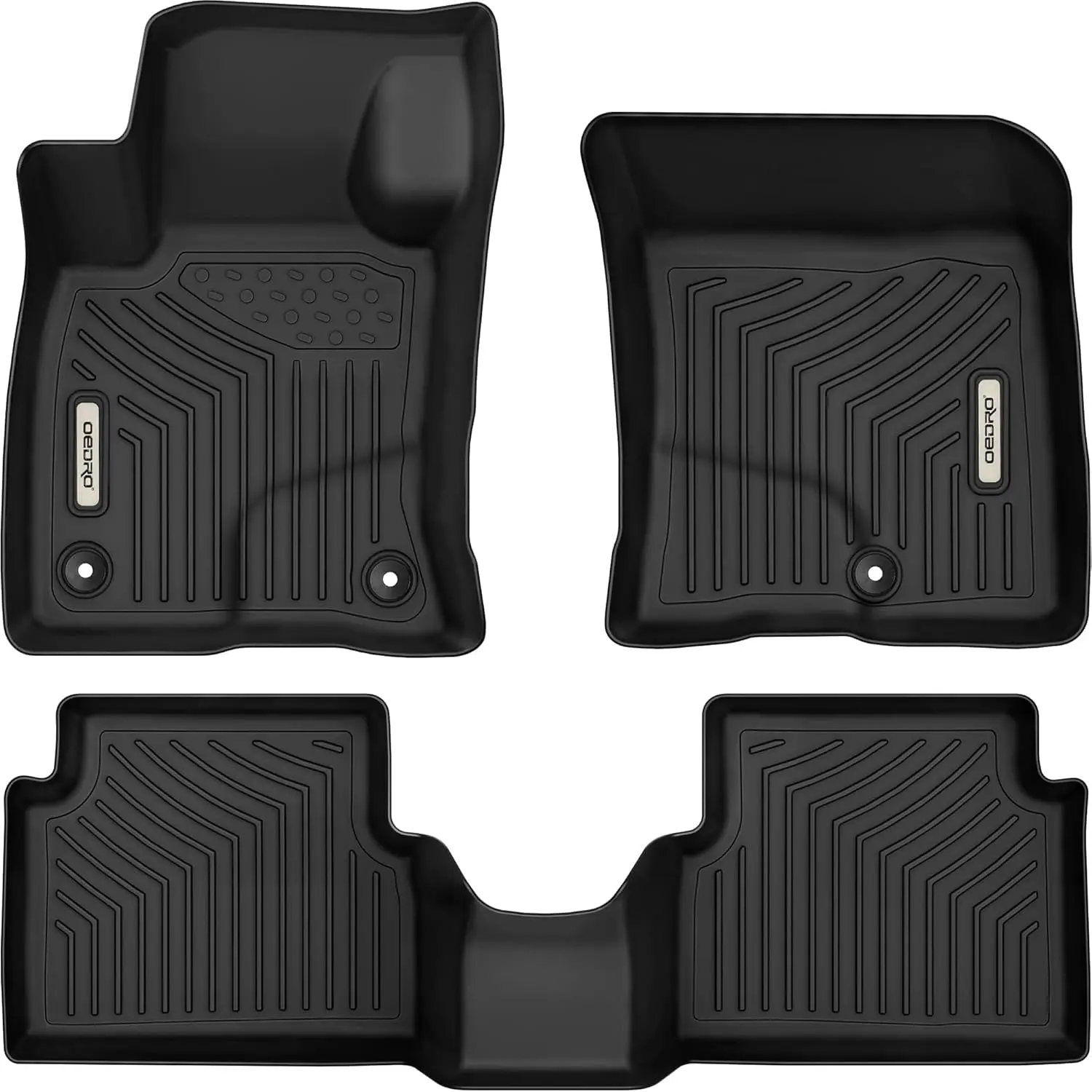 Floor Mats Compatible with 2022-2024 Ford Maverick (Not fit Hybrid),Unique Black TPE All-Weather Guard Floor Liner 100% odorless