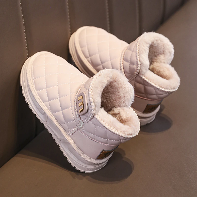 2025 New Lined Children Snow Boots Winter New Style Waterproof Cotton Shoes for Girls And Boys Anti-slip Short Fashion  Boots