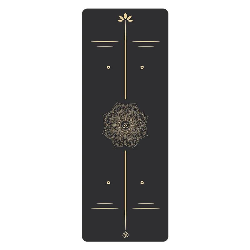 

High Quality 15 PCS Custom logo Golden Printed Eco Friendly Anti-slip 5mm Pilates PU Natural Rubber Yoga Mat