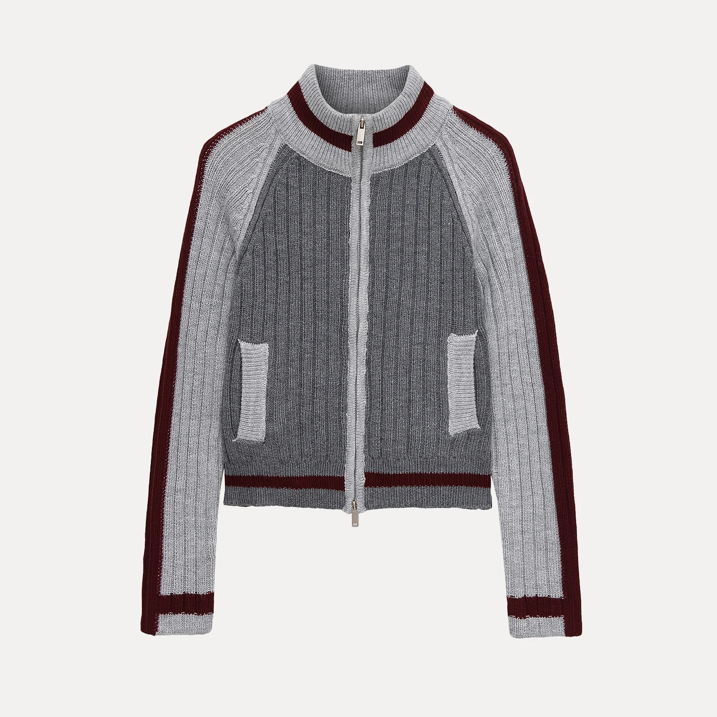 Z 2025 Autunno delle nuove donne lavorate a maglia con cerniera colore Blo cardigan aperto Personali Sle lungo Sve vestibilità regolare abbigliamento quotidiano