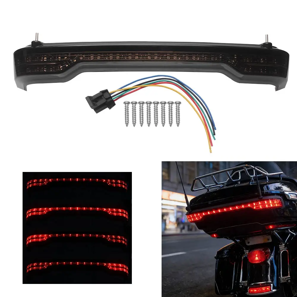 

Motorcycle Tour Pak LED Tail Brake Running Tail Light Red/Smoke Lens For Harley Touring Road Electra Glide Ultra Limited 2014-Up