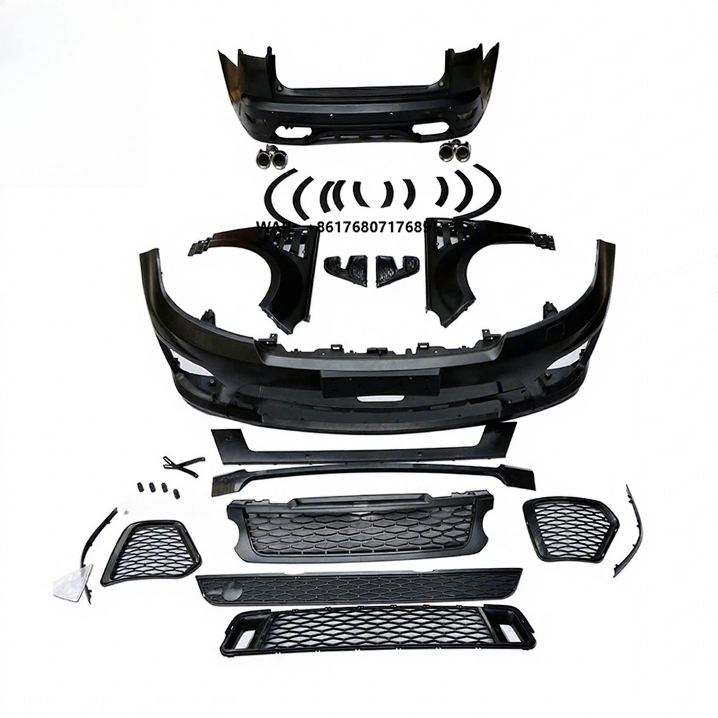 SVR Style Body Kit for Range Rover Sport 2015 Upgrade PP Material Front Rear Bumper Fender Wheel Arche Exhaust Tips WideBody Kit