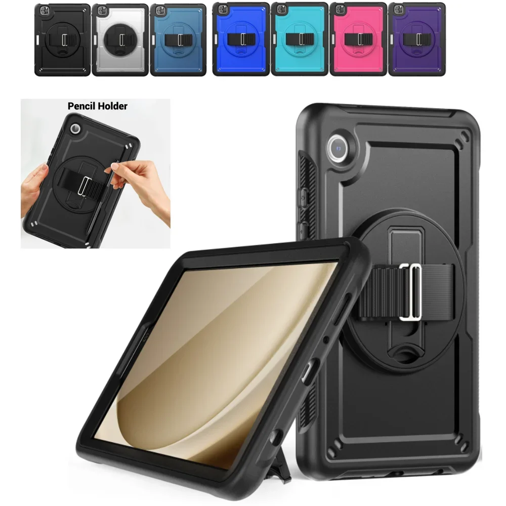 360° Rotating Kickstand Case for Samsung Galaxy Tab A9 8.7 inch Heat Sink Hole Cover for Tab A9 Plus 11 SM-X210  SM-X216B 2023