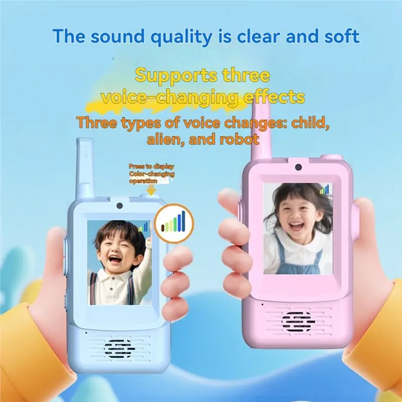 ABUM-Video Walkie Talkies With Camera, 2 Pack Rechargeable Units, Indoor/Outdoor Toys For Family Game For Play, Outside