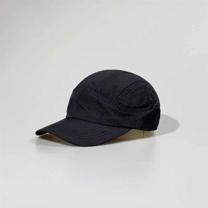 Individuell bedruckte, bestickte, schnell trocknende, dünne karierte Baseballkappe für Sommer und Herbst, Unisex, Outdoor-Lauf-Sonnenschutz-Sportmütze – Detail 6