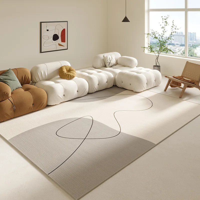 

Simple Geometric Ins Line Wind Carpet Living Room Bed in Front of the Large Carpet Easy to Take Care of Non-slip Soft Rug