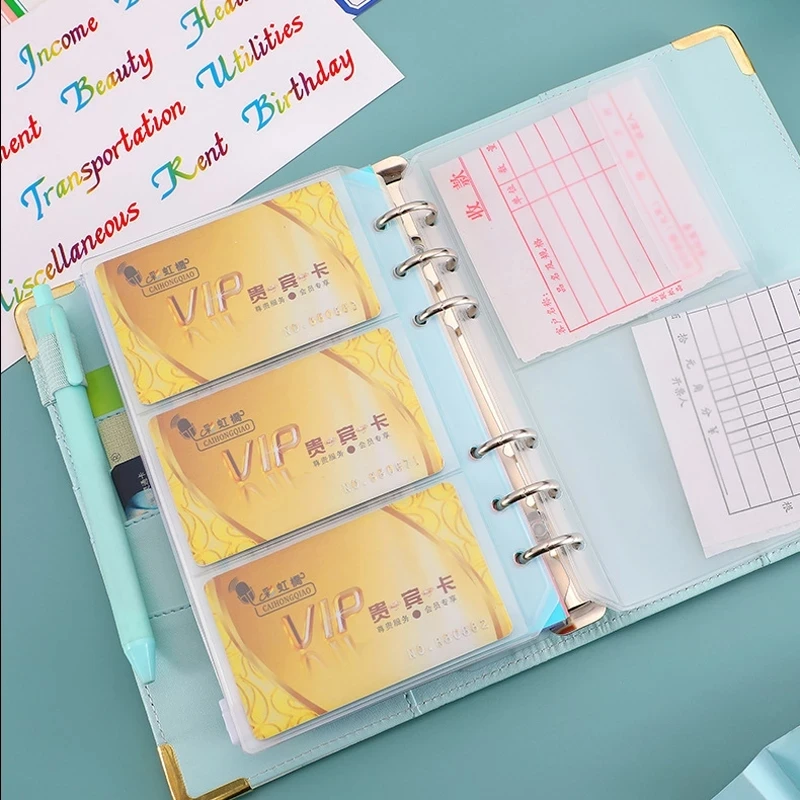 A6 Colorful Money Budget Planner Binder Zipper EnvelopesCash Envelopes for Budgeting Money Organizer for Budget Binde Set