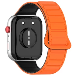 Magnetic Sport Band for Huawei Watch Fit 5 Pro/ Fit 3/ Fit 4 Bracelet Soft Silicone Orange Wristband Breathable Dual Color Strap