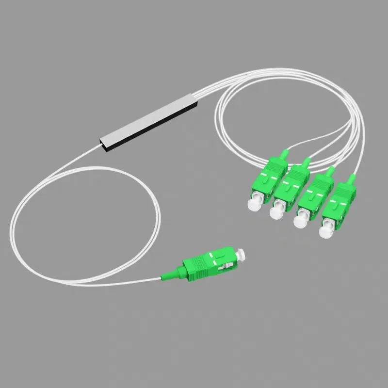 Free Shipping10pcs/lot Splitter 1X4 PLC SC/APC Fiber Optic Single Mode 0.9mm G657A1 LSZH 1m PVC FTTH Fiber Optic Splitter