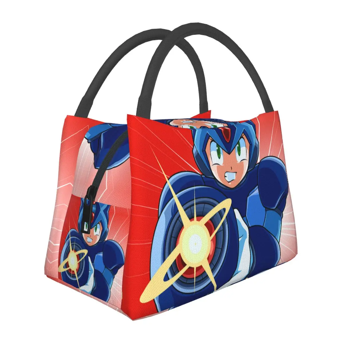 Megaman Video Game Mega Man Lunch Bags Insulated Bento Box Resuable Cooler Thermal Bag for Woman Children School