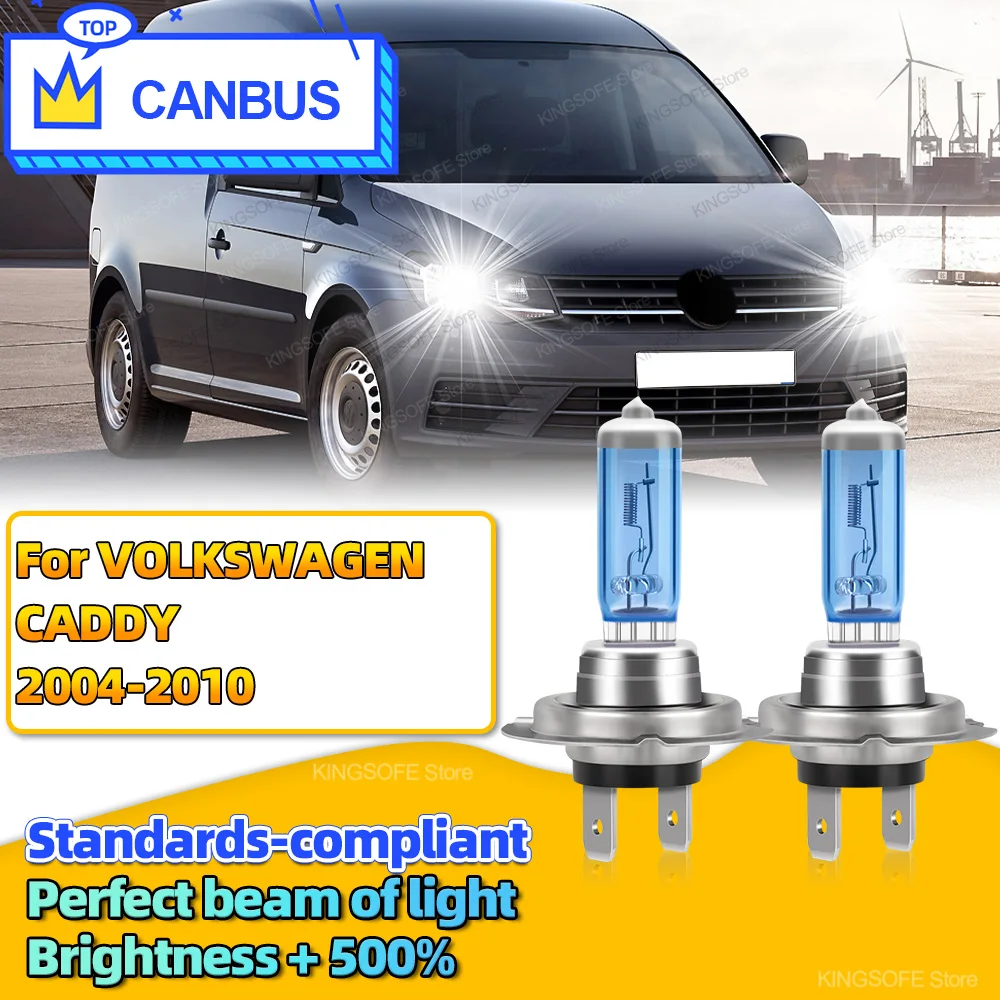 2Pcs Halogen Headlight Bulbs 100W Super Bright Canbus High Low Beam Fit For VOLKSWAGEN CADDY 2004 2005 2006 2007 2008 20092010